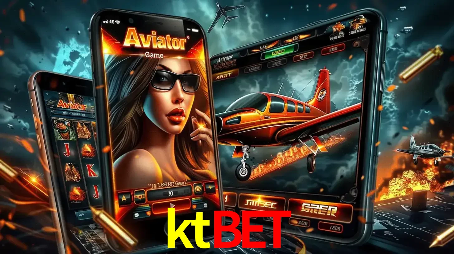 O popular jogo de apostas Aviator exibido em vários celulares e tablets, mostrando a interface emocionante e a ação de voo disponíveis para jogar agora no ktbet.