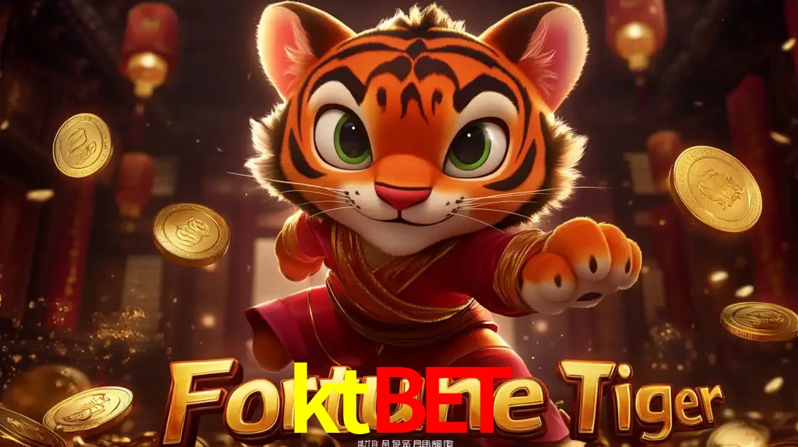 O carismático mascote do jogo de slot Fortune Tiger, um tigre fofo em pose de artes marciais, pronto para trazer sorte e multiplicadores de ganhos no cassino online ktbet.