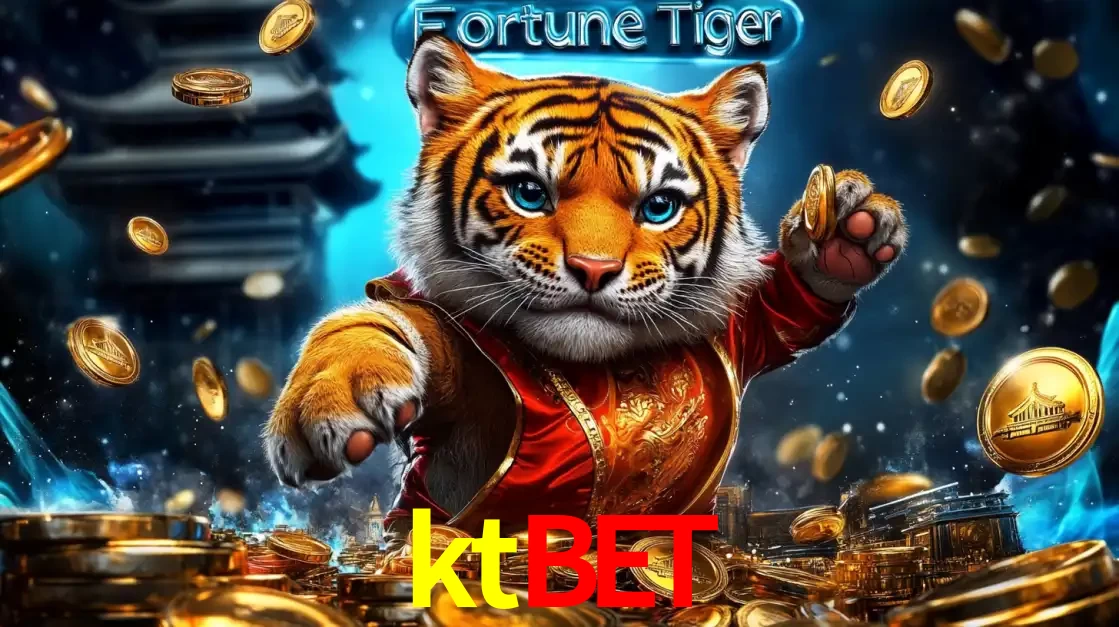 Imagem promocional do jogo de slot Fortune Tiger, com um tigre majestoso em traje tradicional cercado por uma fortuna em moedas de ouro, disponível agora no cassino ktbet.